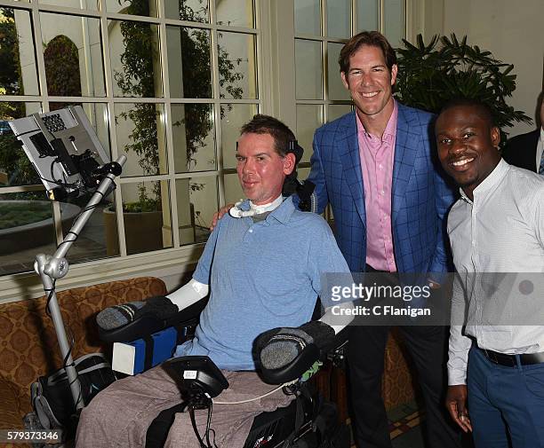 Subject Steve Gleason, Producer Scott Fujita and NFL Player Justin Forsett attend the special screening for Amazon Studios and Open Road Films'...
