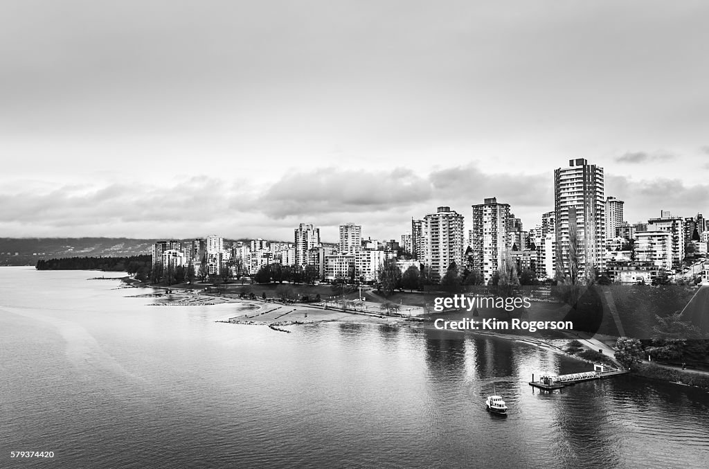 Black & White Ferry of Sunset Beach, Vancouver, Canada