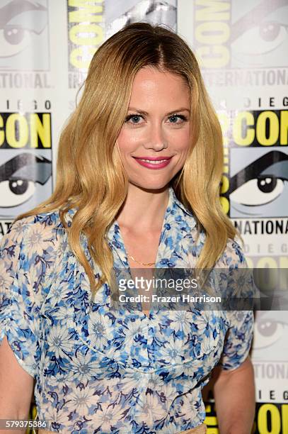 Actress Claire Coffee attends the "Grimm" press line during Comic-Con International on July 23, 2016 in San Diego, California.