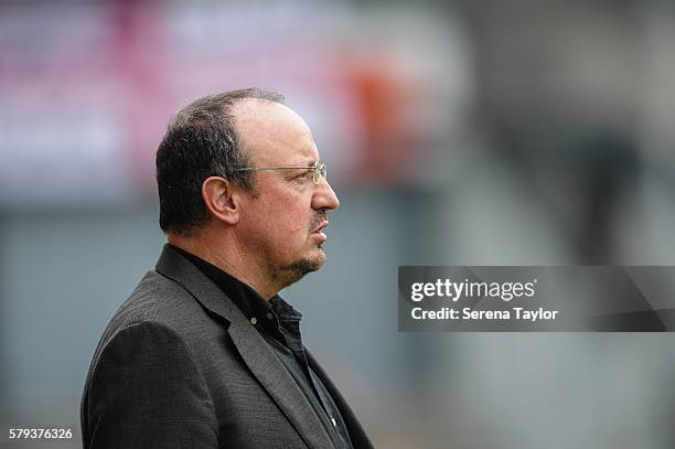 Newcastle Unitedâs Manager Rafael Benitez pitch side during the Pre Season Friendly match between KSC Lokeren and Newcastle United on July 23 in...