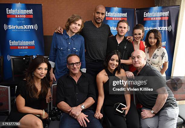 Writer Jed Whedon, actors Henry Simmons, Iain de Caestecker, Elizabeth Henstridge, Ming-Na Wen, Clark Gregg and Chloe Bennet, executive producer Jeph...