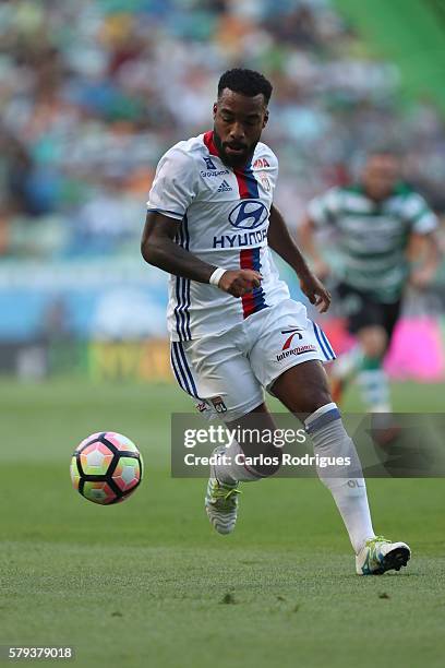 Lyon's forward Alexandre Lacazette during the Friendly match between Sporting CP and Lyon at Estadio Jose Alvalade on July 23, 2016 in Lisbon,...