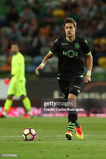 Sporting's defender Sebastian Coates during the Friendly match between Sporting CP and Lyon at Estadio Jose Alvalade on July 23, 2016 in Lisbon,...