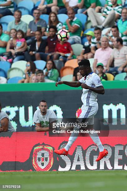 Lyon's forward Maxwel Cornet during the Friendly match between Sporting CP and Lyon at Estadio Jose Alvalade on July 23, 2016 in Lisbon, Portugal.