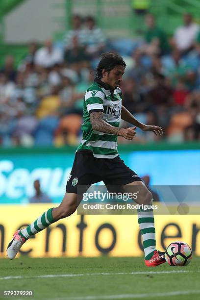 Sporting's midfielder Ezequiel Schelotto during the Friendly match between Sporting CP and Lyon at Estadio Jose Alvalade on July 23, 2016 in Lisbon,...