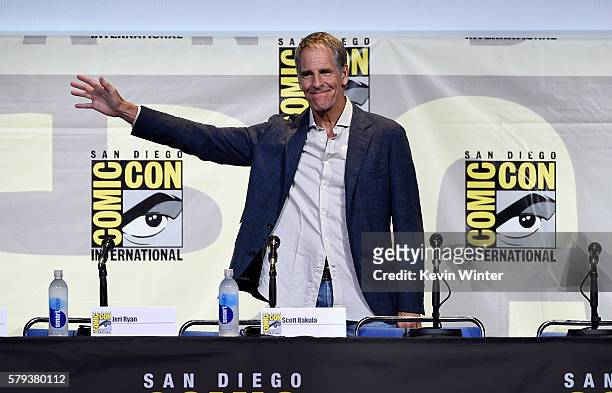 Actor Scott Bakula attends the "Star Trek" panel during Comic-Con International 2016 at San Diego Convention Center on July 23, 2016 in San Diego,...