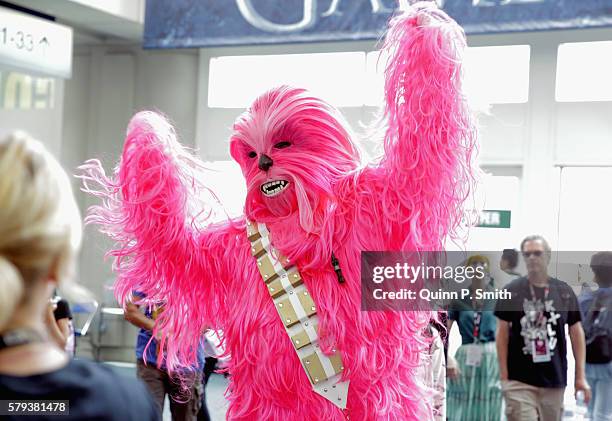 Cosplayer poses for a photo during Comic-Con International 2016 on July 23, 2016 in San Diego, California.