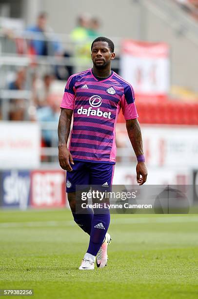 Jeremaine Lens of Sunderland during the Pre-Season Friendly match between Rotherham United and Sunderland at the AESSEAL New York Stadium on July 23,...