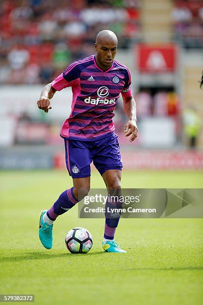 Younes Kaboul of Sunderland during the Pre-Season Friendly match between Rotherham United and Sunderland at the AESSEAL New York Stadium on July 23,...