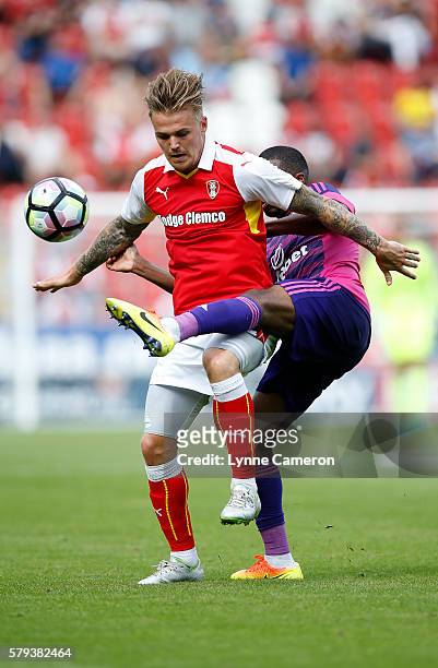 Charles N'Zogbia of Sunderland and Danny Ward of Rotherham United during the Pre-Season Friendly match between Rotherham United and Sunderland at the...