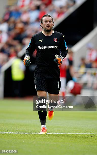 Lee Camp of Rotherham United during the Pre-Season Friendly match between Rotherham United and Sunderland at the AESSEAL New York Stadium on July 23,...
