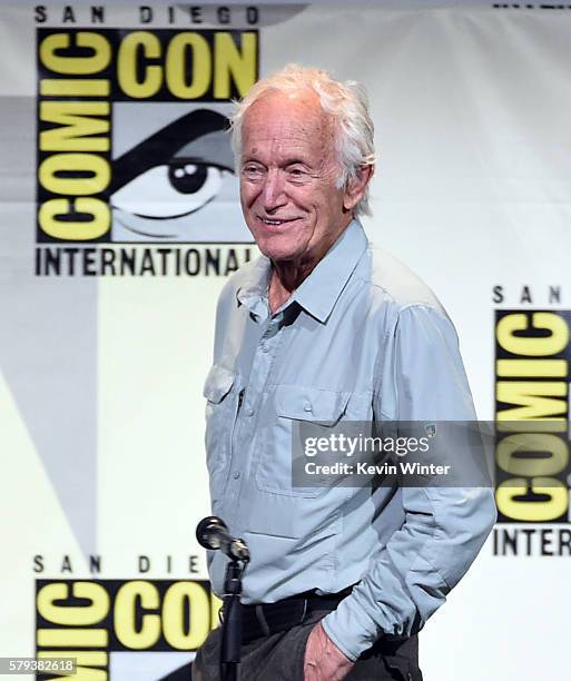Actor Lance Henriksen attends the "Aliens: 30th Anniversary" panel during Comic-Con International 2016 at San Diego Convention Center on July 23,...