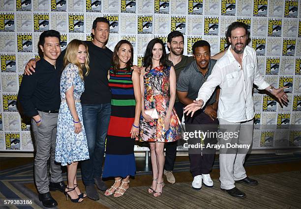 Reggie Lee, Claire Coffee, Sasha Roiz, Bree Turner, Bitsie Tulloch, David Giuntoli, Russell Hornsby and Silas Weir Mitchell attend the Grimm press...