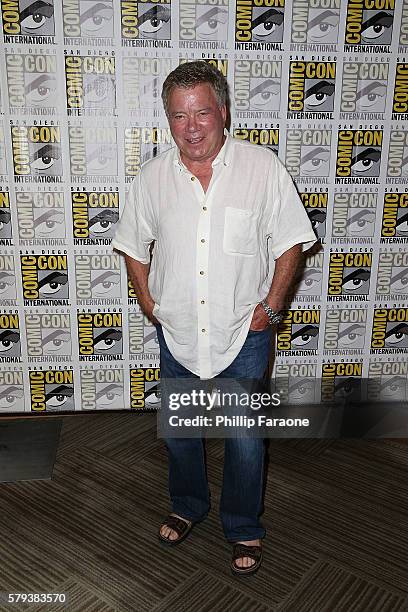 Actor William Shatner attends the 'Star Trek 50' press line during Comic-Con International 2016 on July 23, 2016 in San Diego, California.