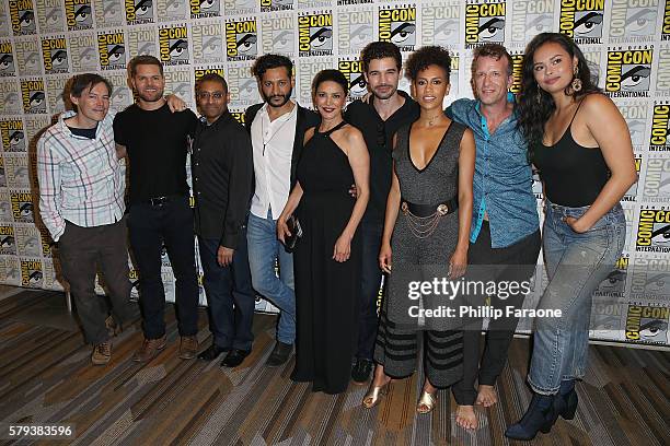 Mark Fergus, Wes Chatham, Naren Shankar, Cas Anvar, Shohreh Aghdashloo, Steven Strait, Dominique Tipper, Thomas Jane, and Frankie Adams attend 'The...