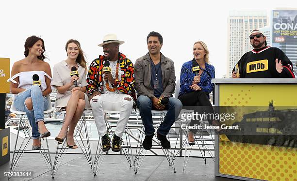 Actors Mercedes Masohn, Alycia Debnam-Carey, Coleman Domingo, Cliff Curts and Kim Dickens with director Kevin Smith attend AMC at Comic-Con on July...