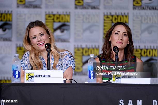 Actresses Claire Coffee and Bree Turner attend the "Grimm" panel during Comic-Con International 2016at San Diego Convention Center on July 23, 2016...