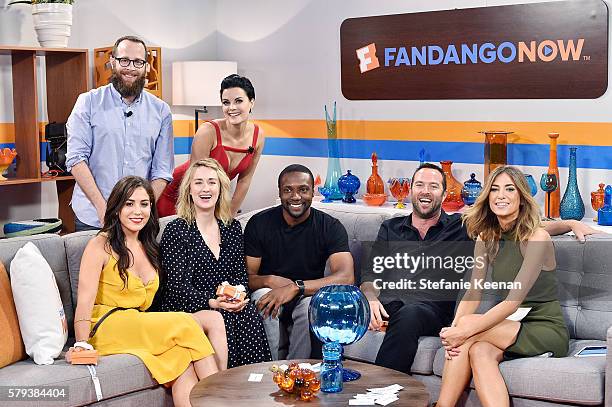 Audrey Esparza, Martin Gero, Ashley Johnson, Jaimie Alexander, Rob Brown and Sullivan Stapleton of NBC's "Blindspot" visit with Fandango host Nikki...