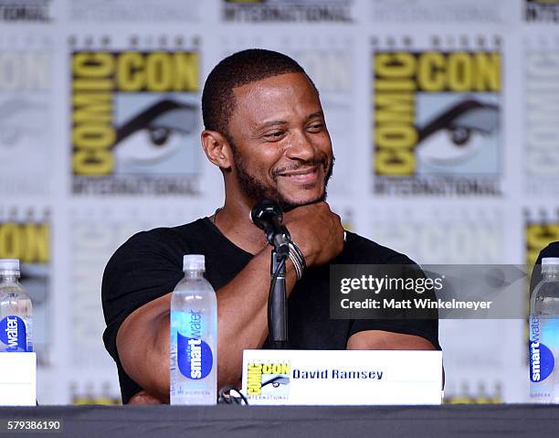 Actor David Ramsey attends the "Arrow" Special Video Presentation and Q&A during Comic-Con International 2016 at San Diego Convention Center on July...