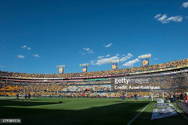 General view of the Universitario Stadium during the 2nd round match between Tigres UANL and Atlas as part of the Torneo Apertura 2016 Liga MX at...