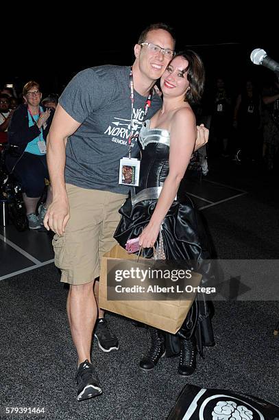 Chris Nailor and Whitney Sherman attend the "Aliens: 30th Anniversary" panel during Comic-Con International 2016 at San Diego Convention Center on...