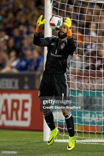 Tim Howard of the Colorado Rapids makes a save against FC Dallas at Dick's Sporting Goods Park on July 23, 2016 in Commerce City, Colorado.