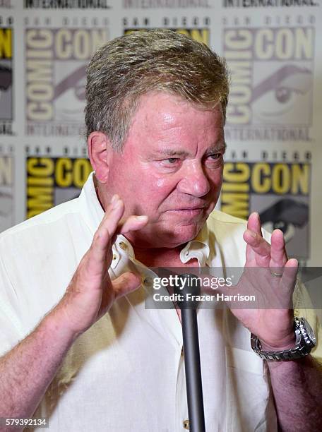 Actor William Shatner attends the "Star Trek 50" press line during Comic-Con International on July 23, 2016 in San Diego, California.