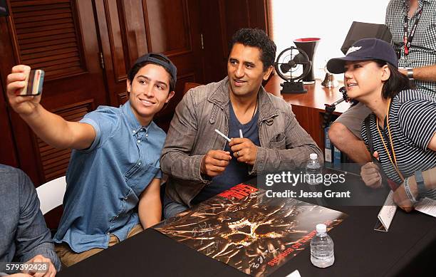 Actors Lorenzo James Henrie and Cliff Curtis attend AMC at Comic-Con on July 23, 2016 in San Diego, California.