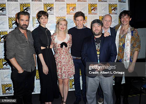 Actors Colin Farrell, Katherine Waterston, Alison Sudol, Eddie Redmayne, Dan Fogler, director David Yates and actor Ezra Miller attend the Warner...