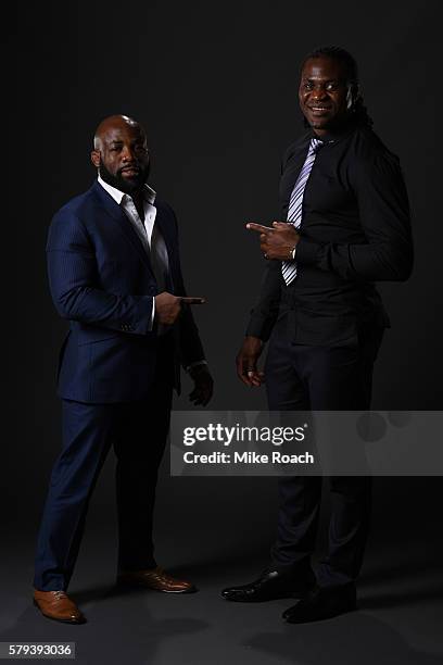 Francis Ngannou of Cameroon poses backstage for a portrait during the UFC Fight Night event at the United Center on July 23, 2016 in Chicago,...