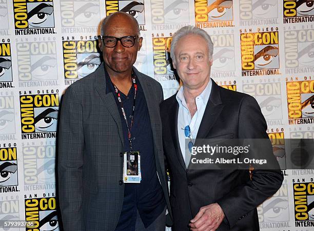 Actors Michael Dorn and Brent Spiner attend the "Star Trek" panel during Comic-Con International 2016 at San Diego Convention Center on July 23, 2016...