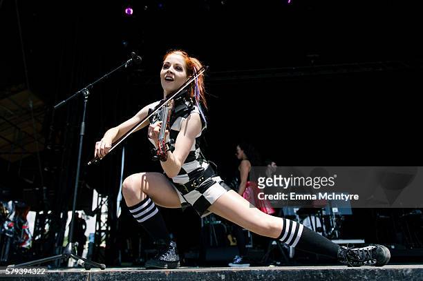 Musician Lindsey Stirling performs onstage on Day 2 of the WayHome Music and Arts Festival on July 23, 2016 in Oro-Medonte, Canada.
