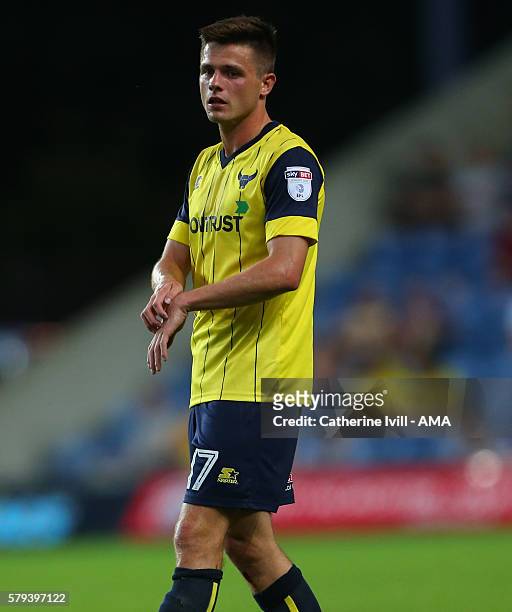 Jonny Giles of Oxford United during the Pre-Season Friendly match between Oxford United and Leicester City at Kassam Stadium on July 19, 2016 in...