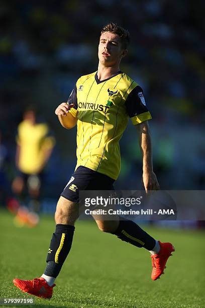 Daniel Crowley of Oxford United during the Pre-Season Friendly match between Oxford United and Leicester City at Kassam Stadium on July 19, 2016 in...