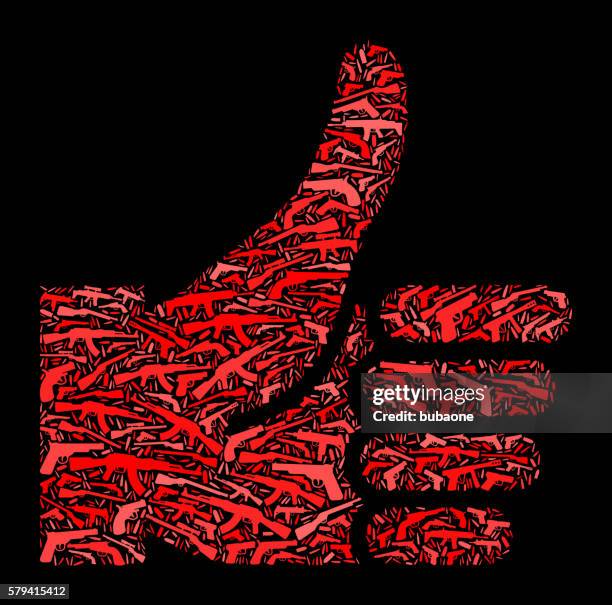 thumbs up gun icon pattern background - gun range background stock illustrations