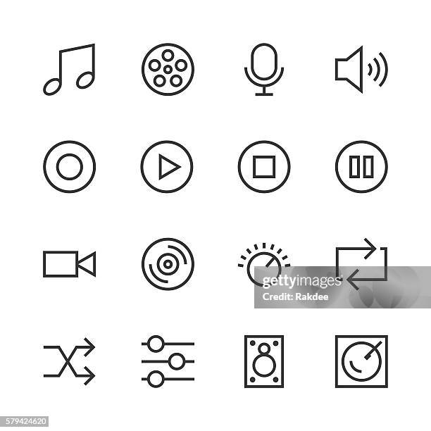 basic icon set 5 - line series - shuffling stock illustrations