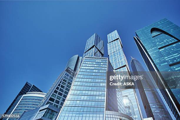 the business center of moscow city - moscow international business center stock pictures, royalty-free photos & images