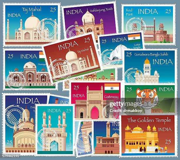 india stamps - indian elephant illustration stock illustrations