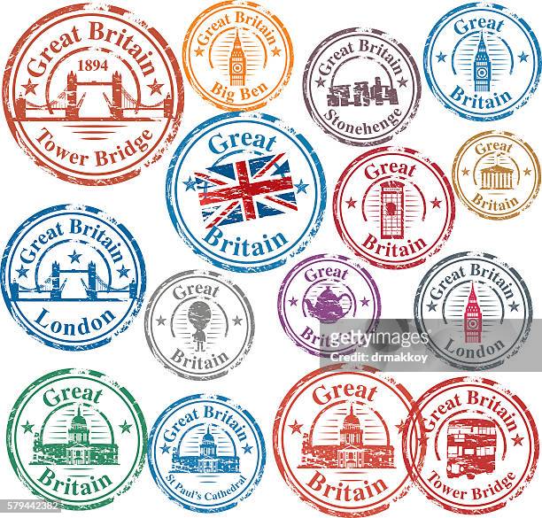 uk briefmarken - england flag stock-grafiken, -clipart, -cartoons und -symbole