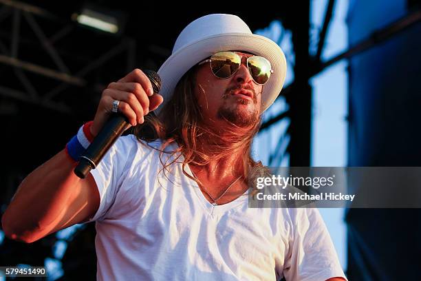 Kid Rock performs at the Indianapolis Motor Speedway on July 23, 2016 in Indianapolis, Indiana.