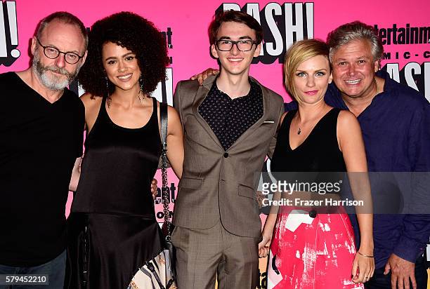 Actors Liam Cunningham, Nathalie Emmanuel, Isaac Hempstead Wright, Faye Marsay and Conleth Hill attend Entertainment Weekly's Comic-Con Bash held at...
