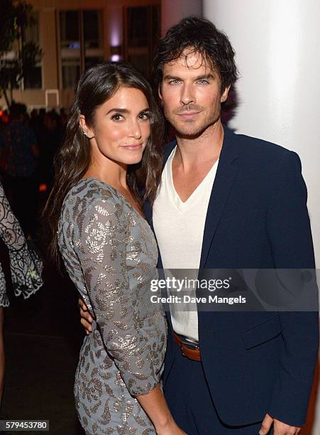 Actors Nikki Reed and Ian Somerhalder attend Entertainment Weekly's Comic-Con Bash held at Float, Hard Rock Hotel San Diego on July 23, 2016 in San...