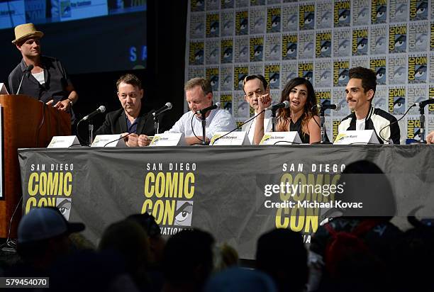 Moderator Dominic Patten, Director Sam Raimi, producer Robert Tapert, actor Ted Raimi, actress Dana DeLorenzo, actor Ray Santiago, actor Lee Majors,...