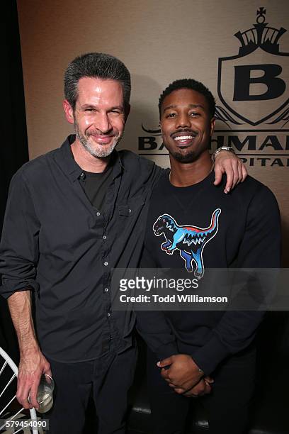 Screenwriter Simon Kinberg and actor Michael B. Jordan attend Entertainment Weekly's Comic-Con Bash held at Float, Hard Rock Hotel San Diego on July...