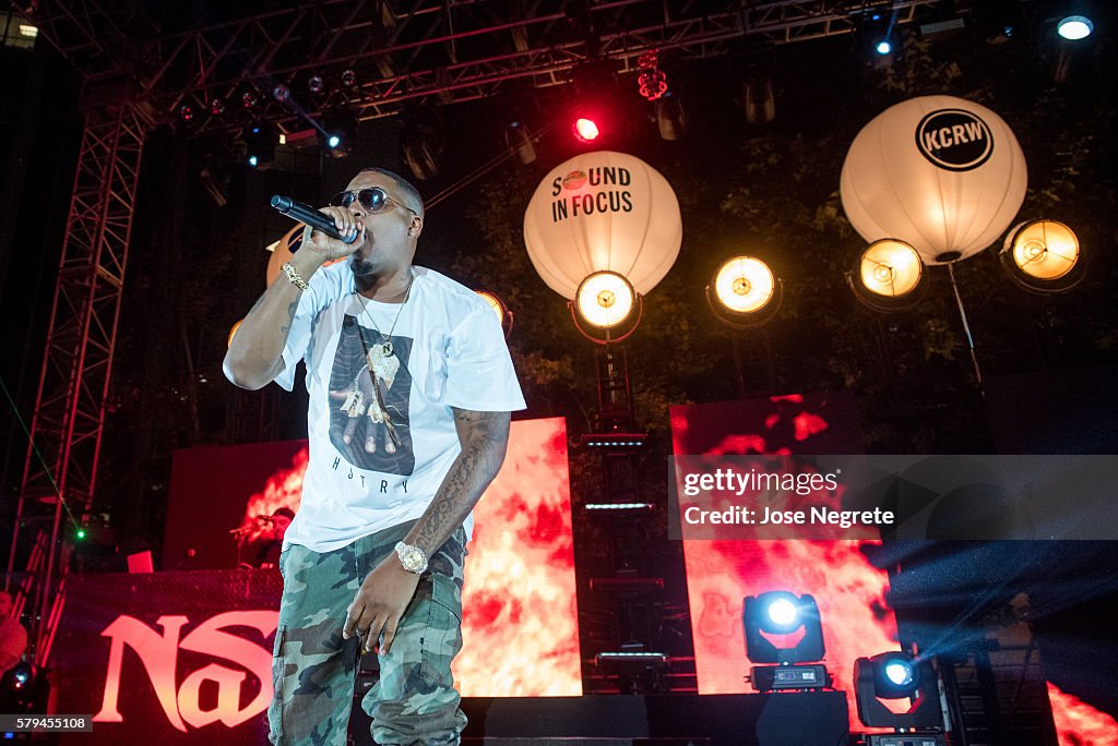 Nas Performs At The Annenberg Foundation's Summer Concert Series