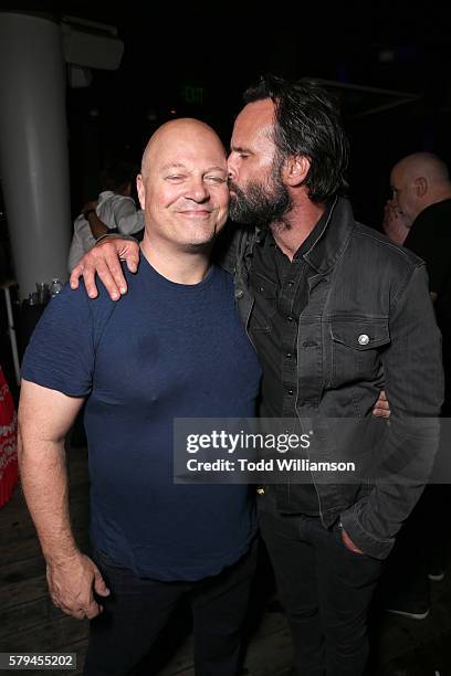 Actors Michael Chiklis and Walton Goggins attend Entertainment Weekly's Comic-Con Bash held at Float, Hard Rock Hotel San Diego on July 24, 2016 in...