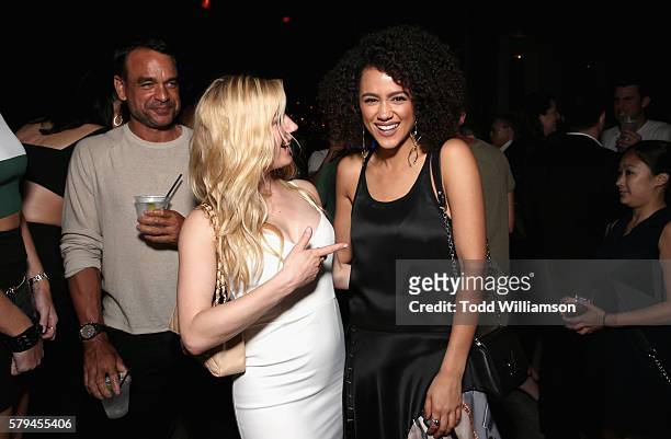 Actresses Katheryn Winnick and Nathalie Emmanuel attend Entertainment Weekly's Comic-Con Bash held at Float, Hard Rock Hotel San Diego on July 23,...