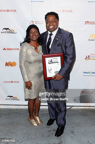 Stephen Hurd of the First Baptist Church of Glenarden, winner of the award for "Best Church" poses backstage during the 2016 Neighborhood Awards...