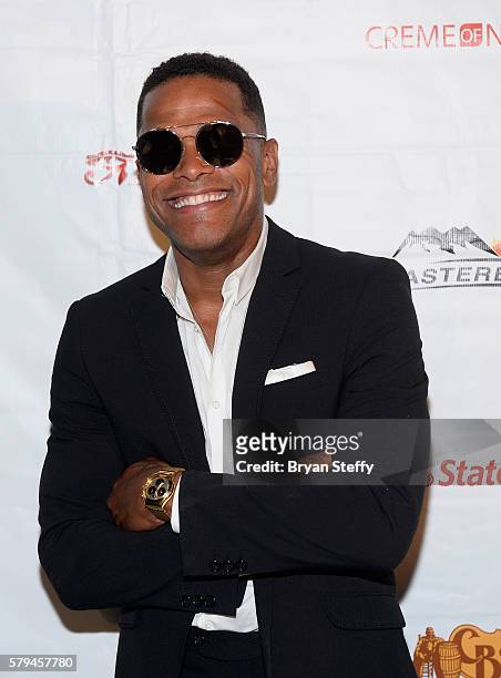 Singer/songwriter Maxwell poses backstage during the 2016 Neighborhood Awards hosted by Steve Harvey at the Mandalay Bay Events Center on July 23,...