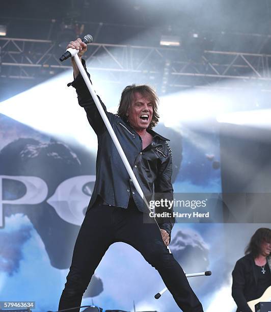 Joey Tempest of Europe performs at Ramblin Man Fair at Mote Park on July 23, 2016 in Maidstone, England.